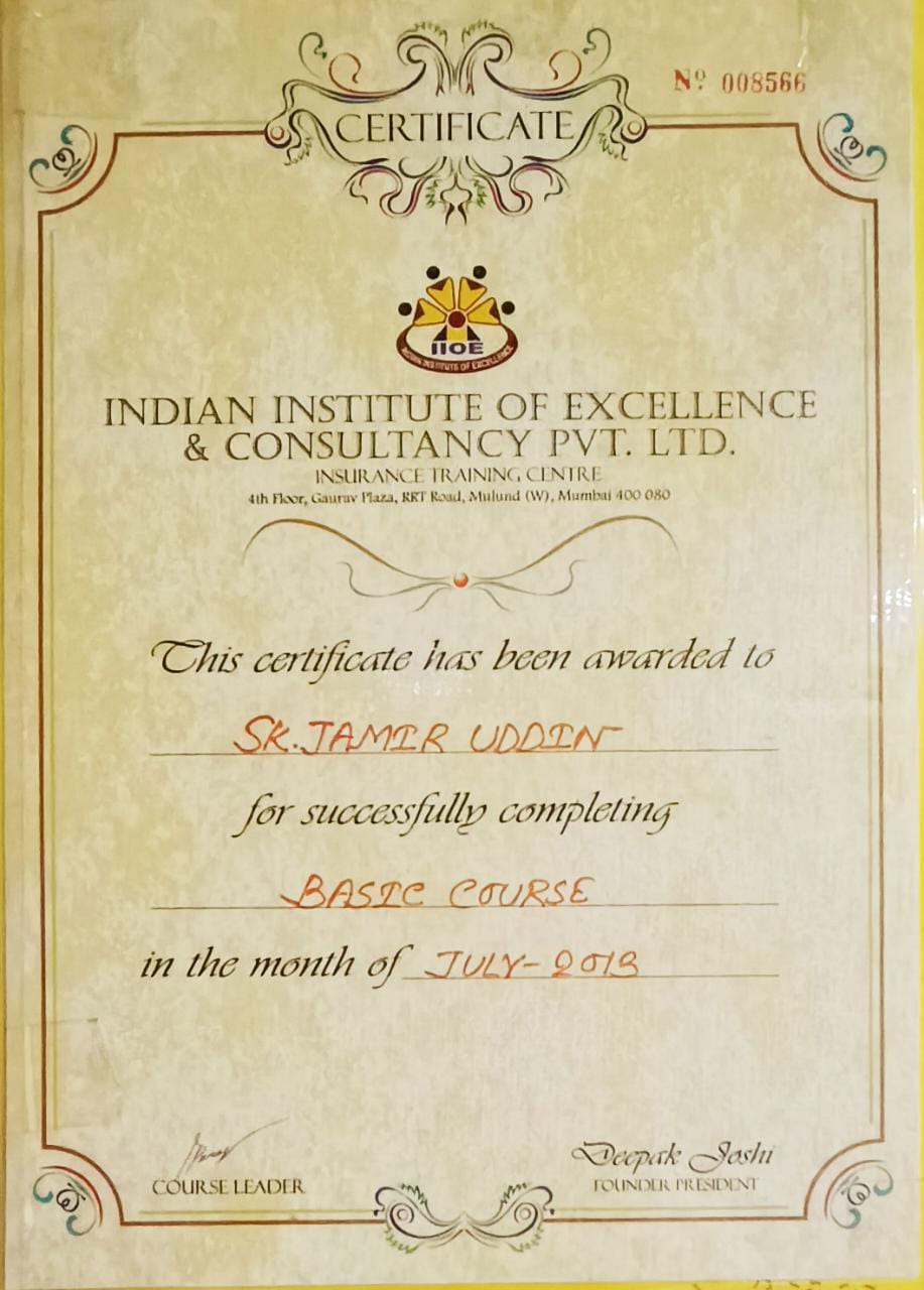 Certificate Of Best Performance