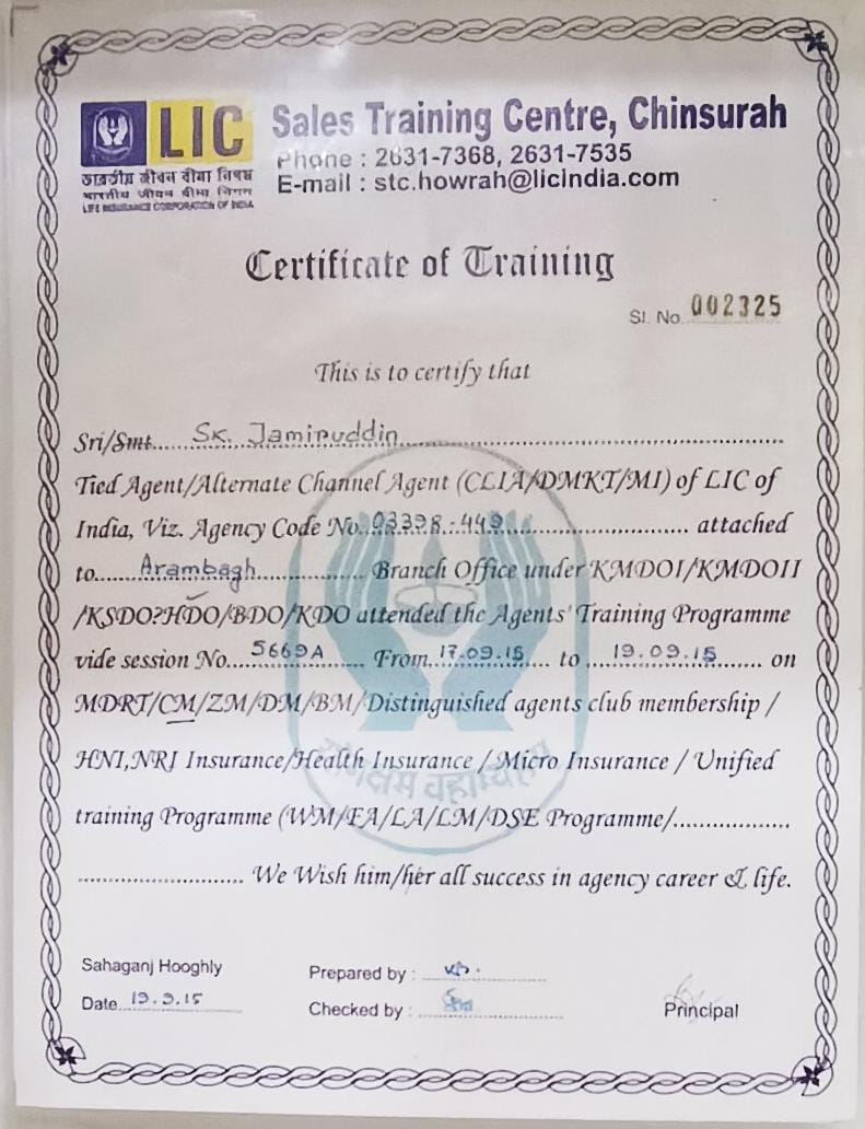 Certificate Of Best Performance